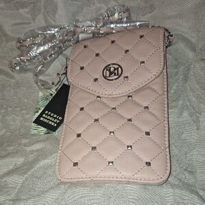 Badgley Mischka Pink Quilted Crossbody Bag